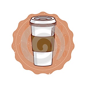 disposable coffee cup. Vector illustration decorative design