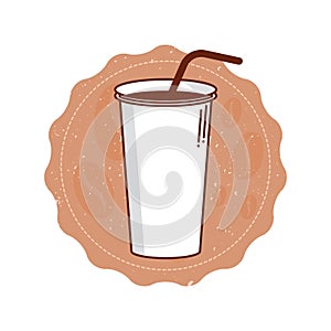 disposable coffee cup. Vector illustration decorative design