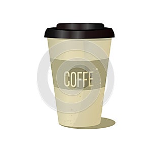 disposable coffee cup - vector illustration