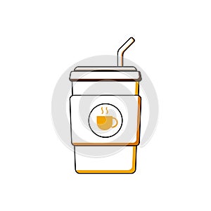 Disposable coffee cup vector illustration