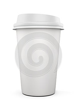 Disposable coffee cup on white background. Mock up for