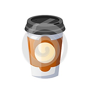 disposable coffee to go cartoon vector illustration photo