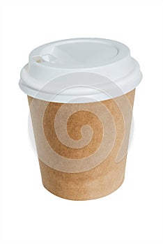 Disposable cup for coffee isolated