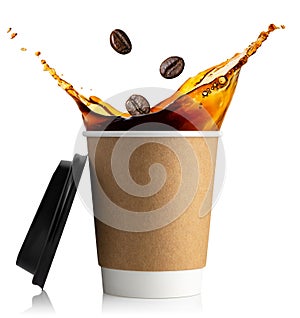 disposable cup with coffee splash