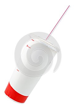 Disposable cup with straw