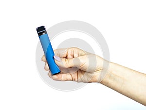 Disposable electronic cigarette. The concept of modern smoking, vaping, nicotine