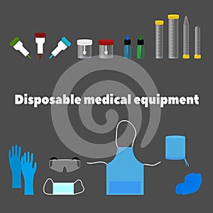 Disposable medical equipment, tools and work clothes