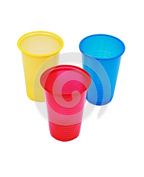 Disposable plastic colored cups