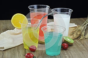 Disposable Plastic Cup, straw with different size