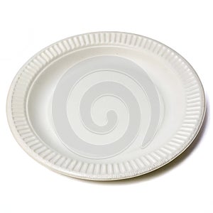 Disposable plate isolated on white background photo