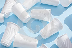 Disposable plastic white empty cups