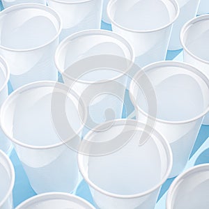 Disposable plastic white empty cups