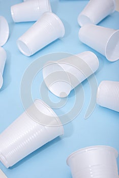 Disposable plastic white empty cups