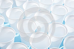 Disposable plastic white empty cups