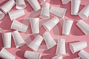 Disposable plastic white empty cups