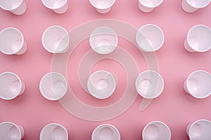 Disposable plastic white empty cups