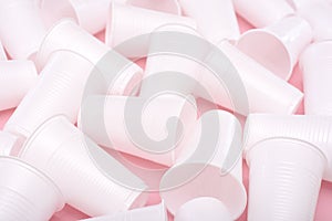 Disposable plastic white empty cups