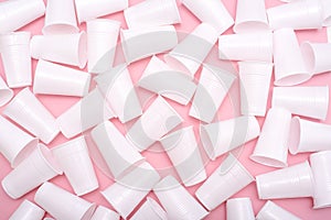 Disposable plastic white empty cups