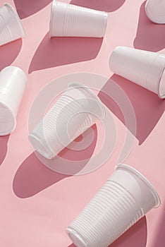 Disposable plastic white empty cups