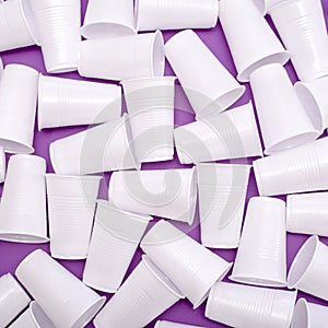 Disposable plastic white empty cups