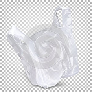 Disposable polyethylene package is white color. Vector realistic illustration