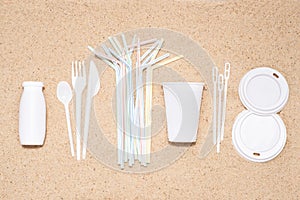 Disposable single use plastic objects that cause pollution of the  environment, especially oceans