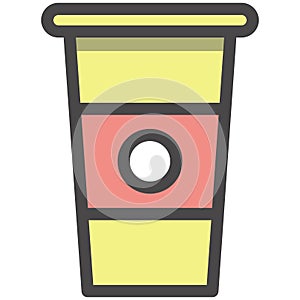Disposable takeaway coffee cup vector icon design element
