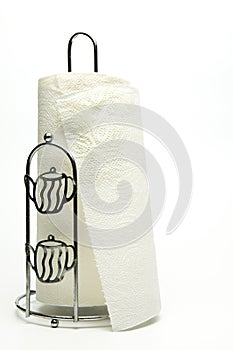 Disposable towels. Skein of tissue paper. On white background