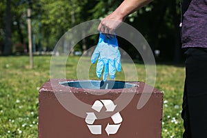 disposal of latex glove for recycling