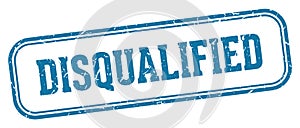 disqualified stamp. disqualified rectangular stamp on white background