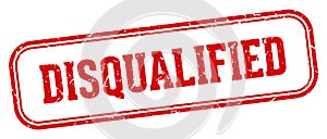 disqualified stamp. disqualified rectangular stamp on white background