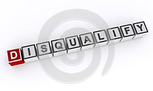 disqualify word block on white