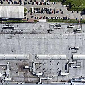 Disribution warehouse roof from above