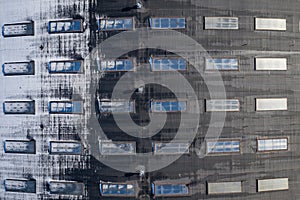 Disribution warehouse roof from above. Photo captured with drone