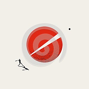 Disrupt business vector concept. Symbol of change, innovation, evolution, challenge. Minimal illustration