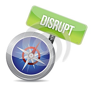 Disrupt on a compass photo