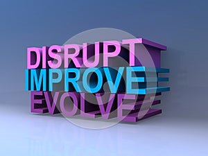 Disrupt improve evolve