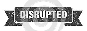 disrupted ribbon. disrupted grunge band sign.