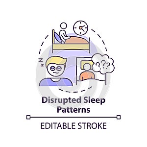 Disrupted sleep patterns concept icon