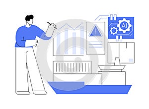 Disruption Forecasting with AI abstract concept vector illustration.