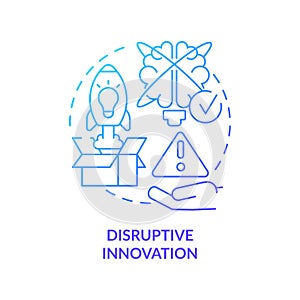 Disruptive innovation blue gradient concept icon