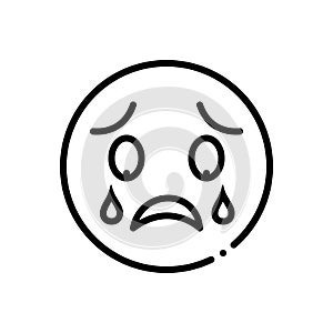 Black line icon for Dissapoint, disillusion and despair