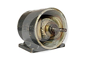 Dissasembled dc electromotor