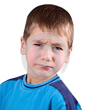 The dissatisfied looking boy