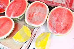 Dissected watermelon