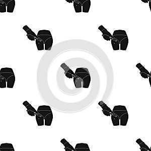 Dissection of a boil on the buttock of a man. Surgery single icon in black style vector symbol stock illustration web.