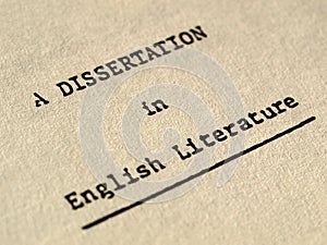 A dissertation in English literature