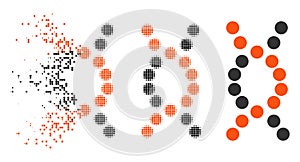 Dissipated Dotted Halftone DNA Spiral Icon