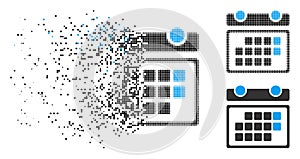 Dissipated Dotted Halftone Month Calendar Icon