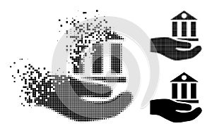 Dissipated and Halftone Pixel Bank Service Glyph photo